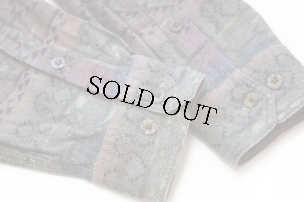 画像6: 00s WOOLRICH JOHN RICH&BROS ウールリッチ フォークロア柄 ボタンダウン コットン シャモアクロスシャツ L (6)