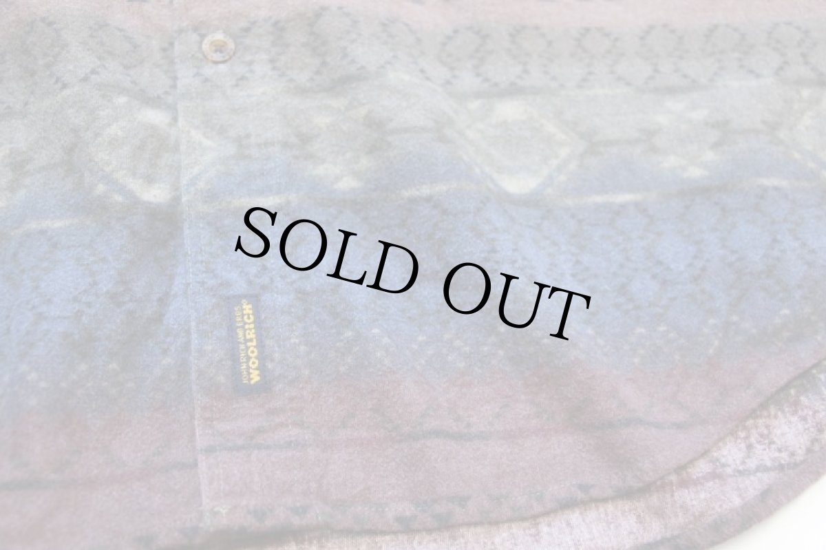 画像5: 00s WOOLRICH JOHN RICH&BROS ウールリッチ フォークロア柄 ボタンダウン コットン シャモアクロスシャツ L (5)