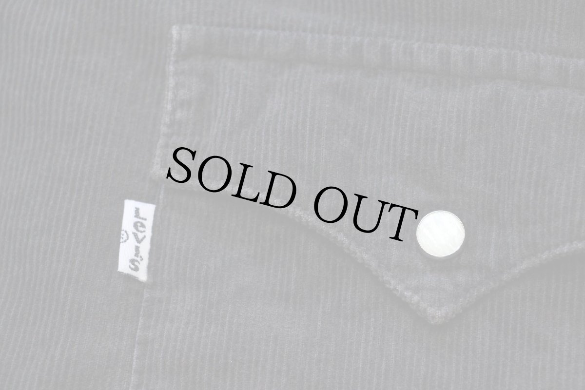 画像5: 90s Levi'sリーバイス コットン コーデュロイ ウエスタンシャツ 黒 XL★ユーロ (5)