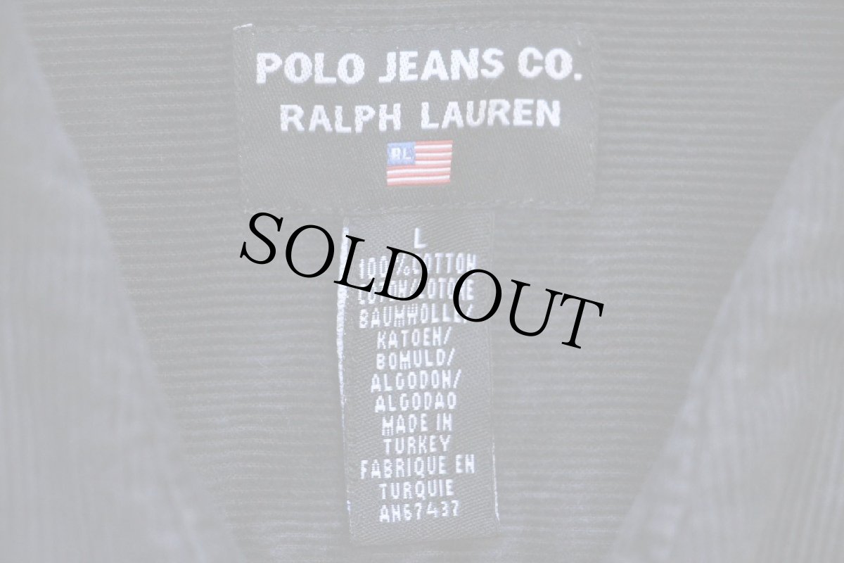 画像4: 00s トルコ製 POLO JEANSポロ ジーンズ ラルフローレン コットン コーデュロイシャツ 濃紺 L (4)