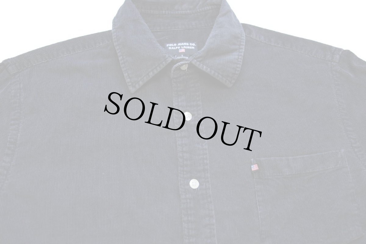 画像3: 00s トルコ製 POLO JEANSポロ ジーンズ ラルフローレン コットン コーデュロイシャツ 濃紺 L (3)