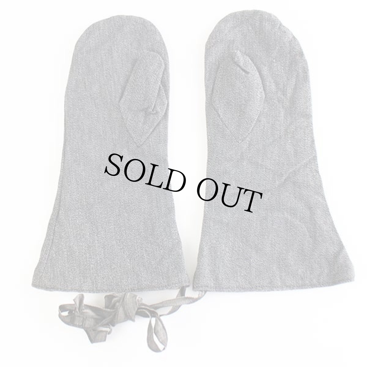 画像3: ビンテージ ブラックシャンブレー ミトン グローブ★A 手袋 (3)