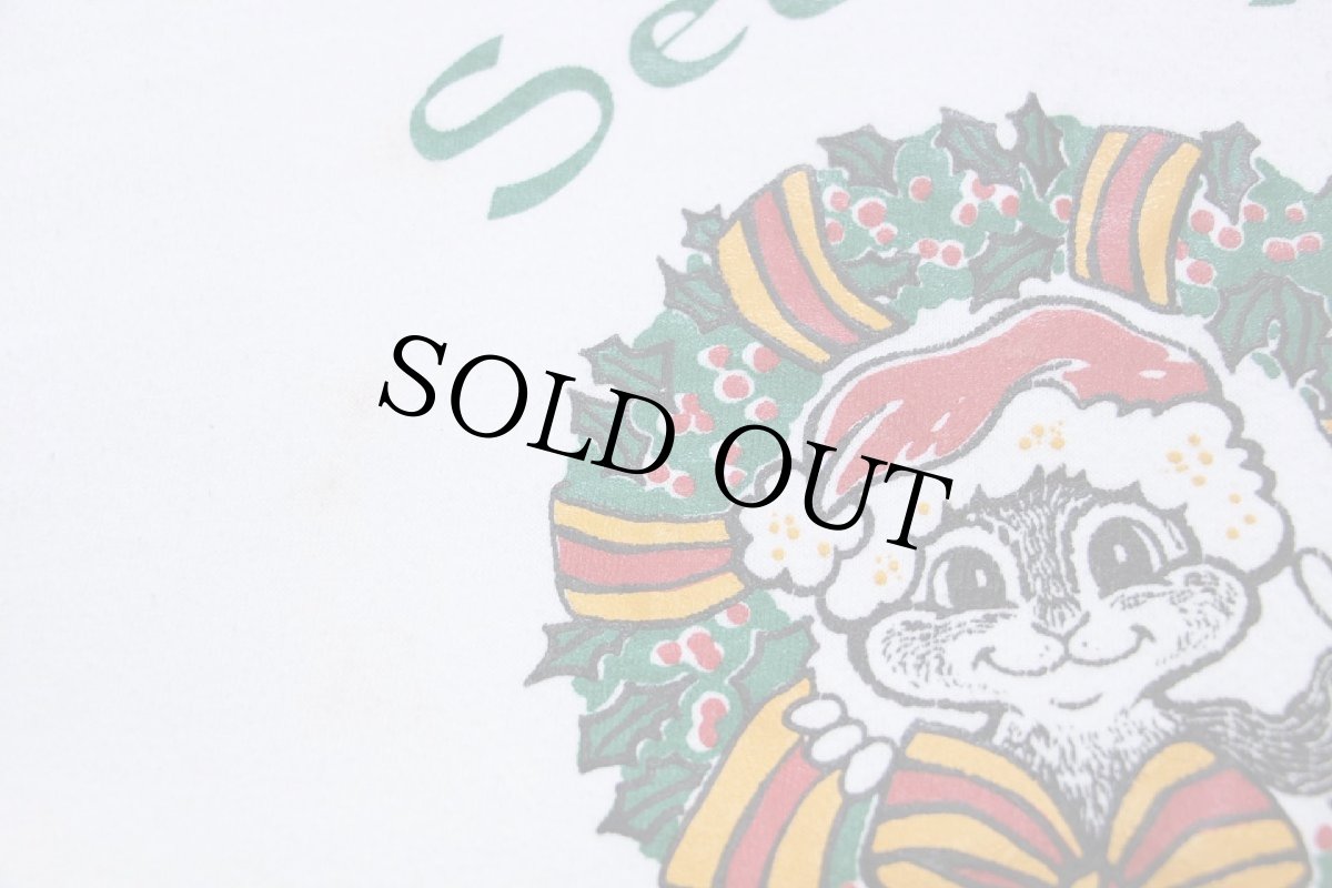 画像5: 80s USA製 Season's Greetings クリスマス リーフ スウェット 白 XL (5)