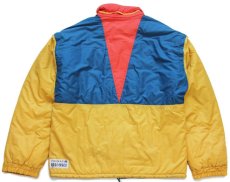 画像2: 80s イタリア製 COLMAR マルチカラー 切り替え 中綿入り ナイロンジャケット 48 (2)