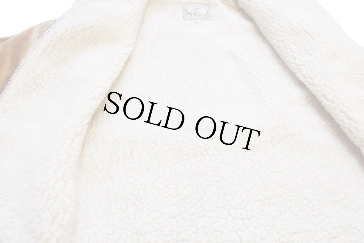 画像5: 70s USA製 William Barry ボアライナー コーデュロイ ランチコート 薄茶 20 (5)