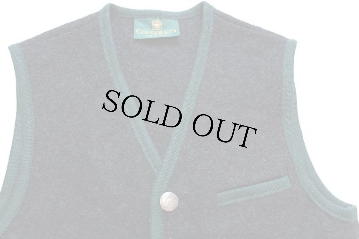 画像3: オーストリア製 GIESSWEIN チロリアン ボイルドウール ベスト チャコールグレー 46 (3)