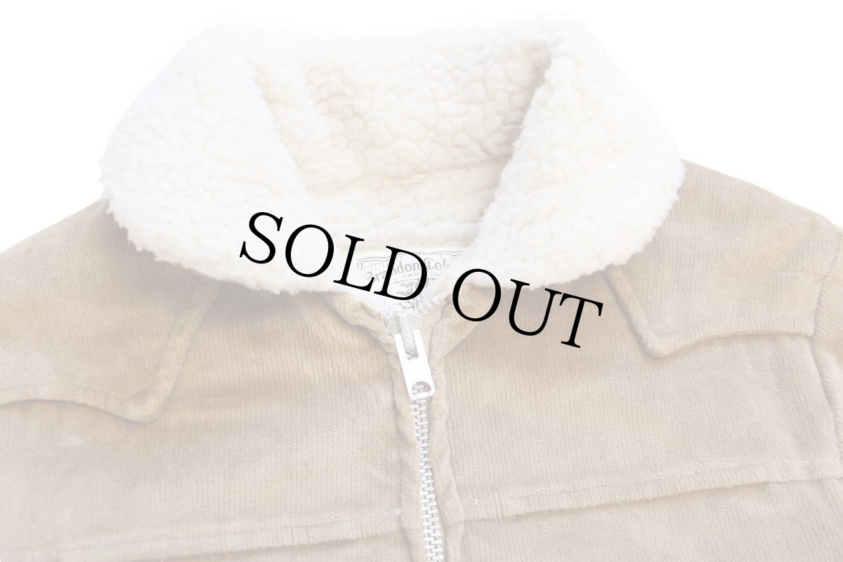 画像3: 70s USA製 William Barry ボアライナー コーデュロイ ランチコート 薄茶 20 (3)