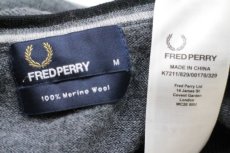 画像4: FRED PERRYフレッドペリー ワンポイント メリノウールニット セーター グレー M (4)