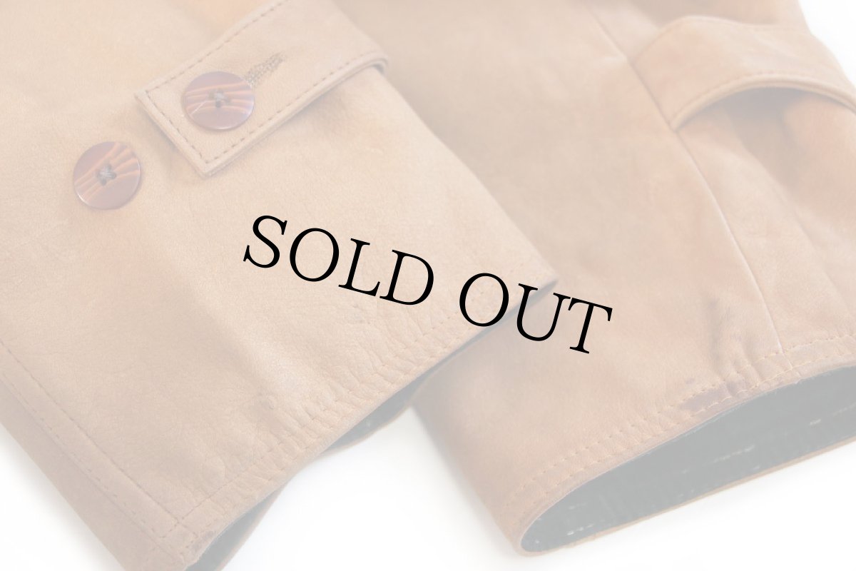 画像10: 80s Traditions Ltd タータンチェックライナー ヌバック レザー フィールドコート 茶★ジャケット (10)