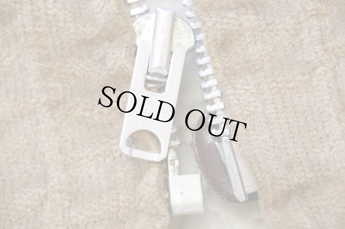 画像6: 70s USA製 William Barry ボアライナー コーデュロイ ランチコート 薄茶 20 (6)