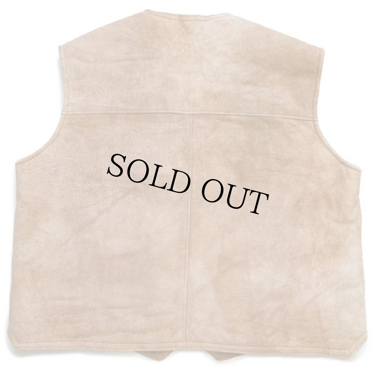 画像2: 80s Piapa シープスキン リアル ムートンベスト 薄茶 (2)