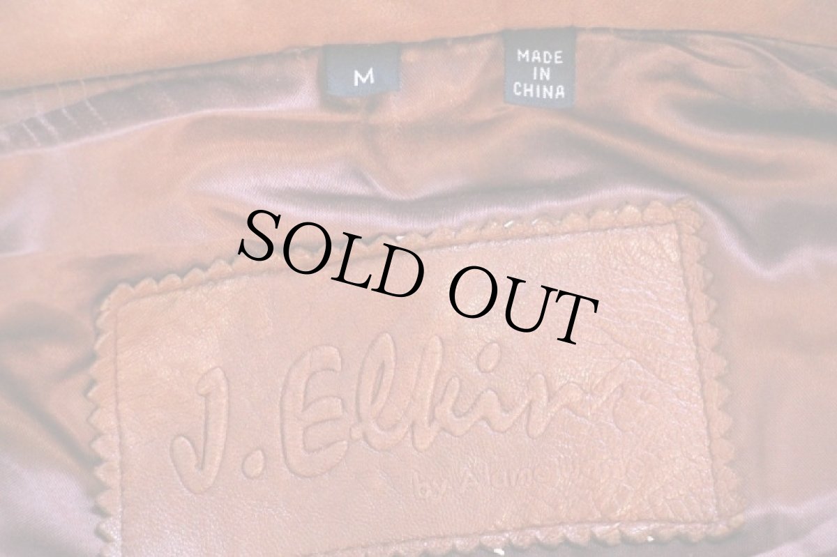 画像5: 90s ALAMO UOMO THERMOLITE 中綿入り フード付き ラムレザー ダッフルコート 茶 (5)