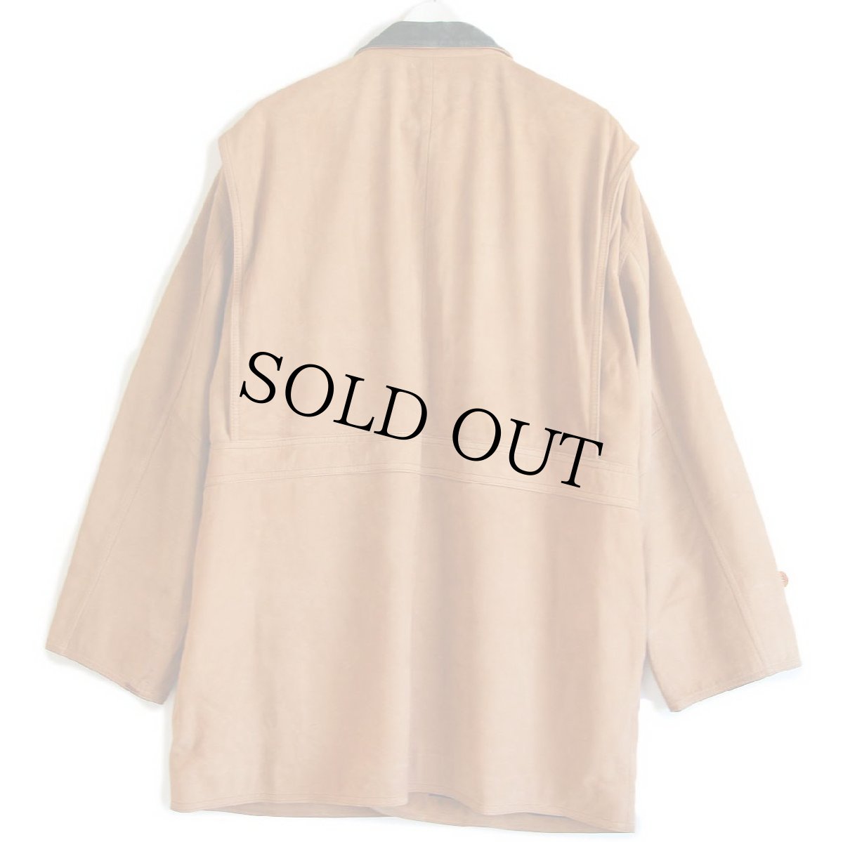 画像2: 80s Traditions Ltd タータンチェックライナー ヌバック レザー フィールドコート 茶★ジャケット (2)