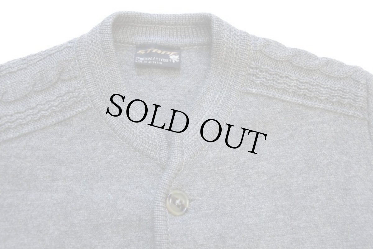 画像3: オーストリア製 STAPF スタンドカラー チロリアン ニット切り替え ボイルドウール ジャケット グレー (3)