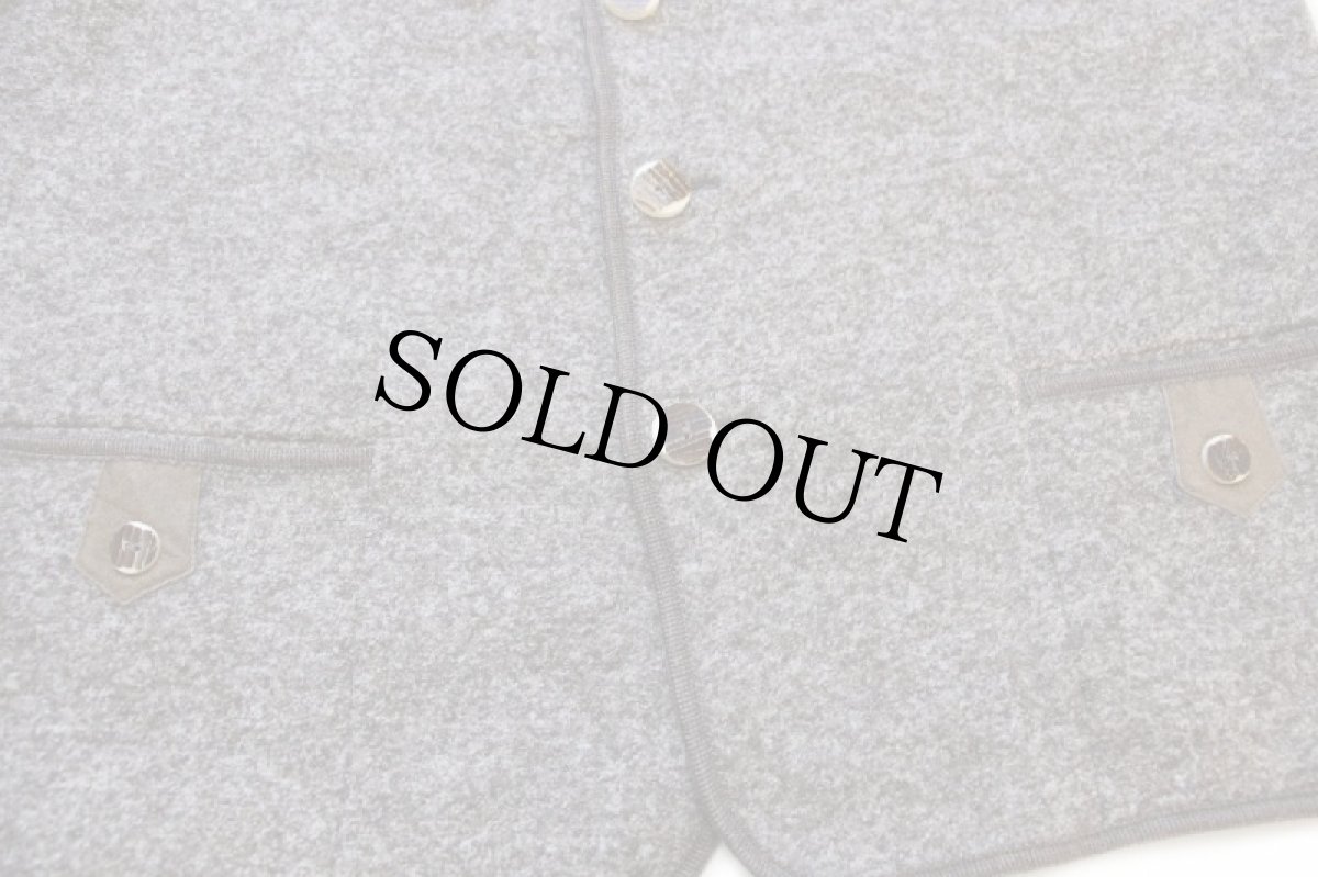 画像6: オーストリア製 h.moser 鹿角ボタン&トグルボタン ノーカラー チロリアン ボイルドウール ジャケット グレーブラウン 52 (6)