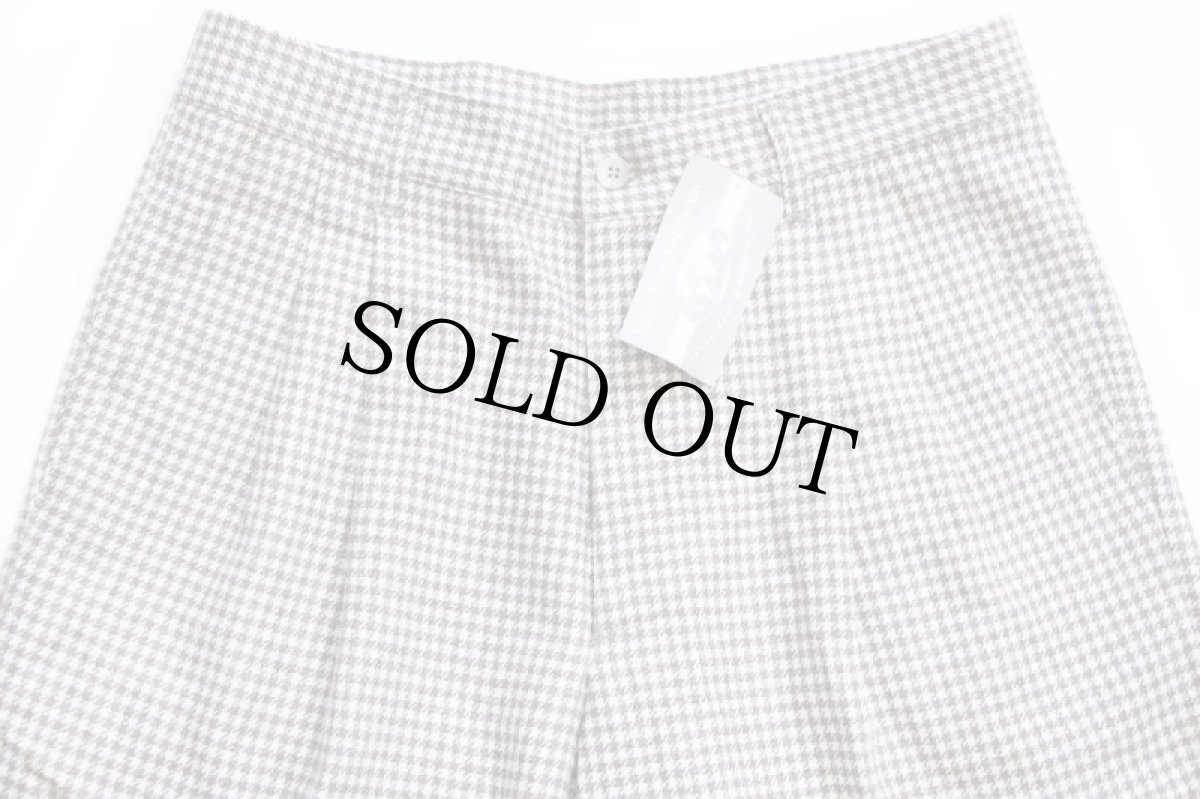 画像4: デッドストック★90s イタリア製 BENETTONベネトン 千鳥格子 ツータック スラックス ウール混 パンツ 茶×白 48 (4)