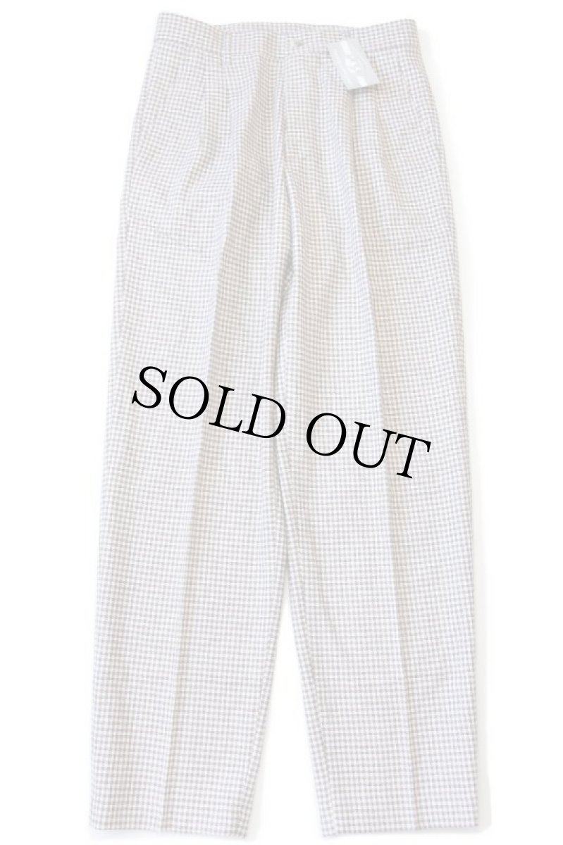 画像2: デッドストック★90s イタリア製 BENETTONベネトン 千鳥格子 ツータック スラックス ウール混 パンツ 茶×白 48 (2)