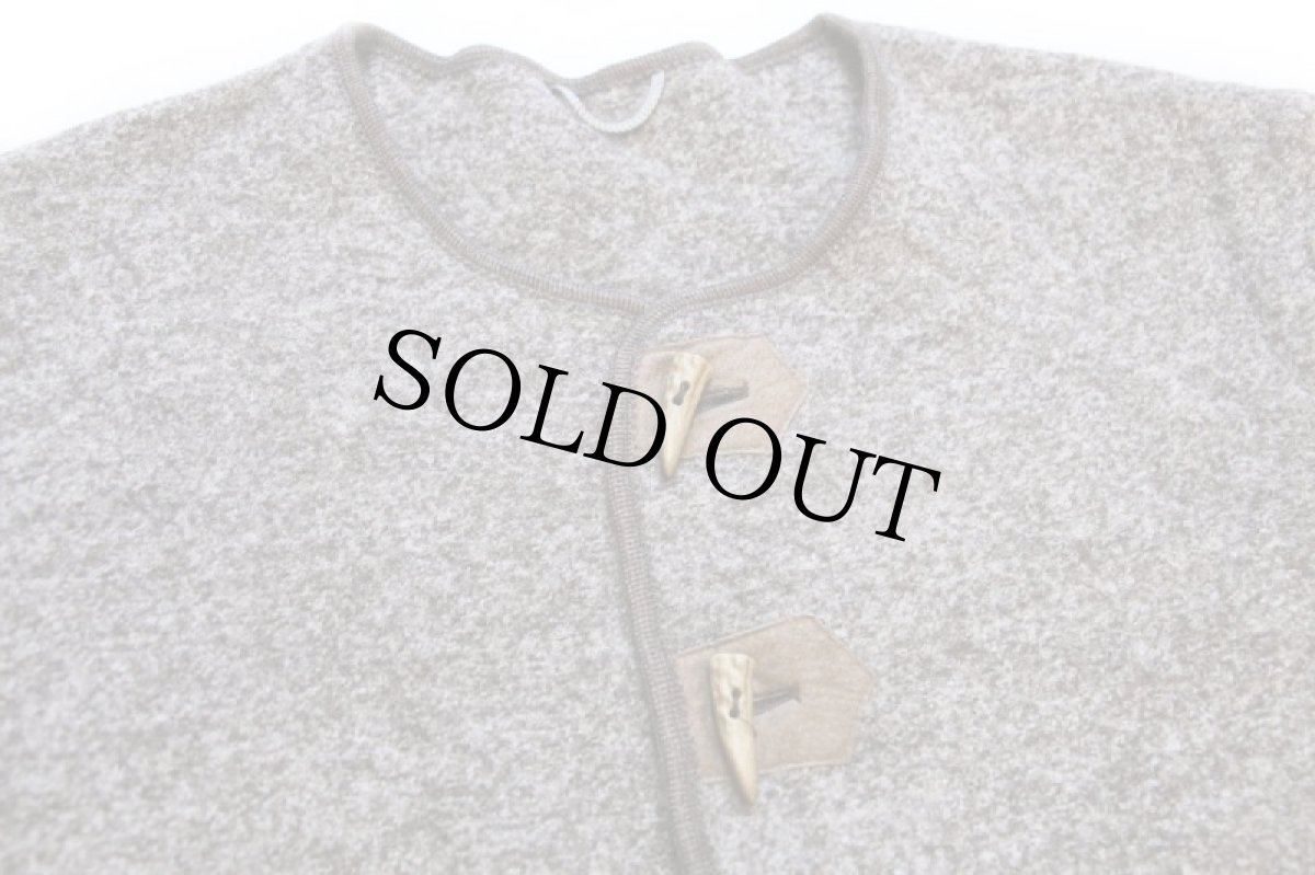 画像3: オーストリア製 h.moser 鹿角ボタン&トグルボタン ノーカラー チロリアン ボイルドウール ジャケット グレーブラウン 52 (3)