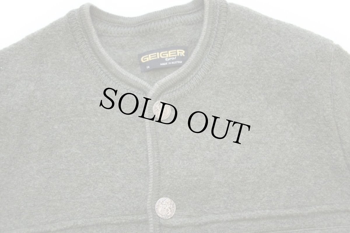 画像3: オーストリア製 GEIGER スタンドカラー チロリアン ニット切り替え ボイルドウール ジャケット オリーブ 56 (3)