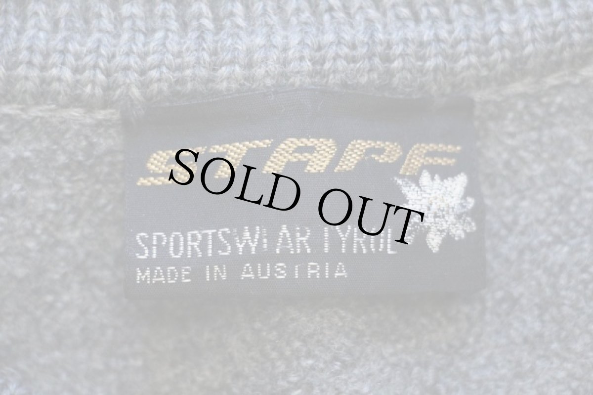 画像4: オーストリア製 STAPF スタンドカラー チロリアン ニット切り替え ボイルドウール ジャケット グレー (4)