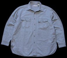 画像1: 80s USA製 L.L.Bean CHAMOIS CLOTH SHIRT 無地 コットン シャモアクロスシャツ グレー 16.5 (1)