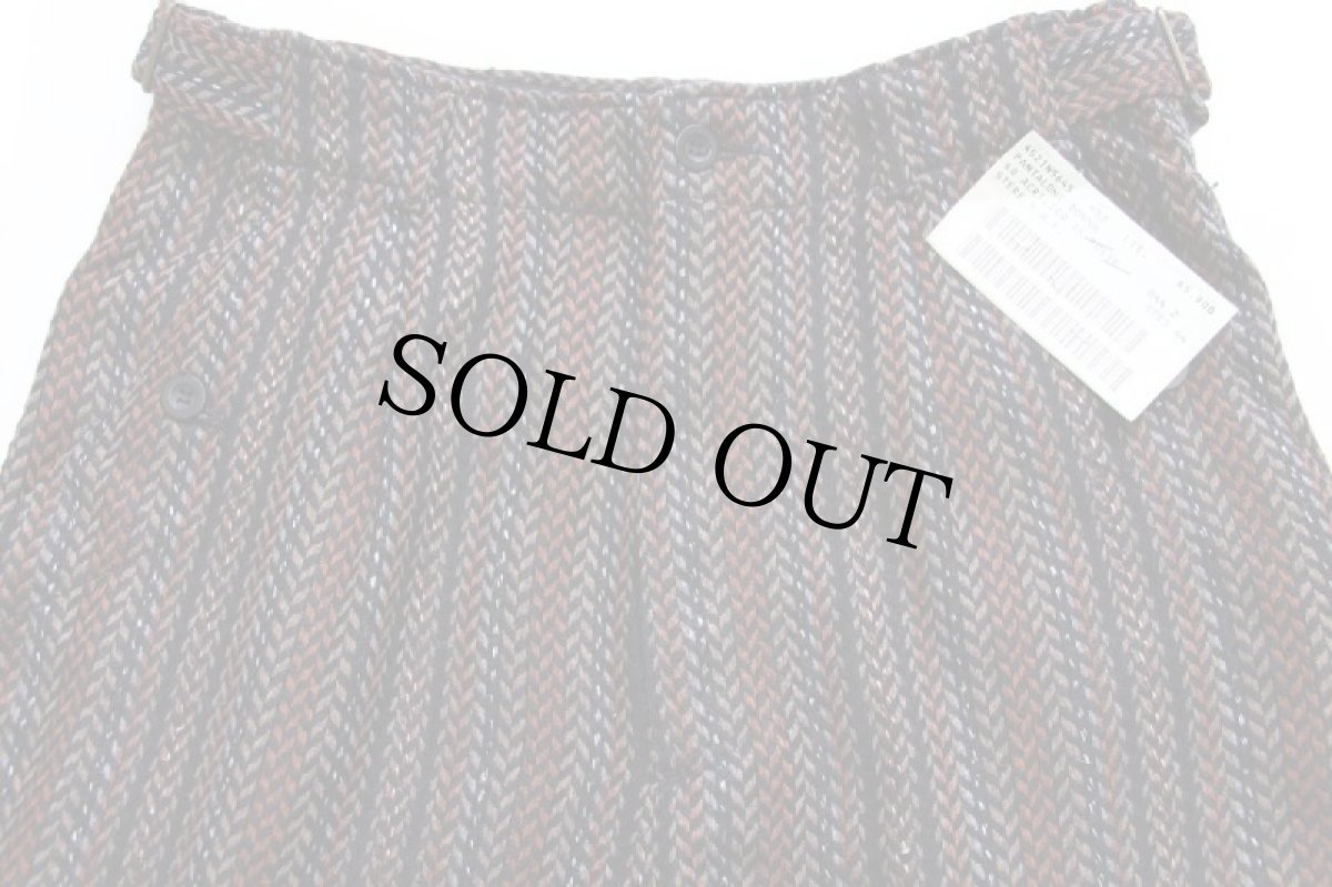 画像4: デッドストック★90s イタリア製 benettonベネトン 織り柄 ストライプ ワンタック ポリエステルパンツ 44 (4)