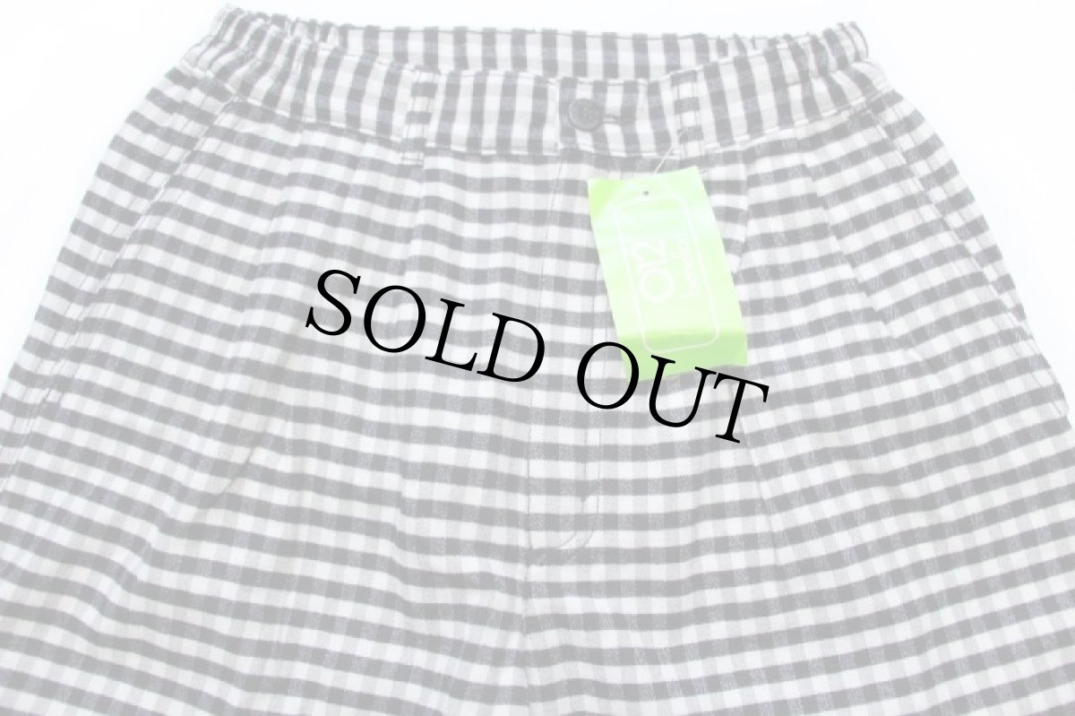 画像4: デッドストック★90s イタリア製 benettonベネトン ギンガムチェック スリータック スラックス ウール×カシミヤ混 パンツ 白×黒 16 (4)