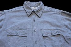 画像3: 80s USA製 L.L.Bean CHAMOIS CLOTH SHIRT 無地 コットン シャモアクロスシャツ グレー 16.5 (3)