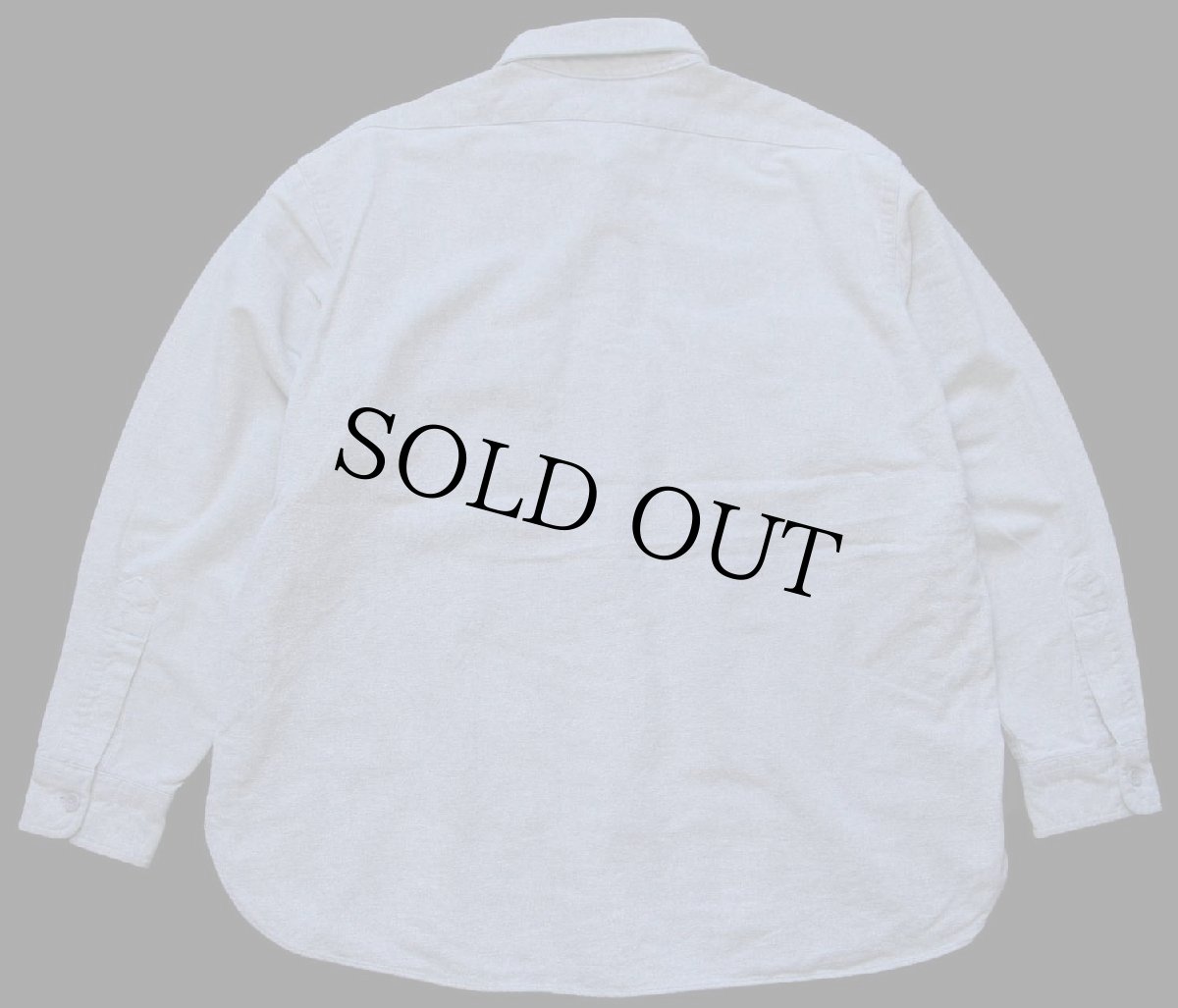 画像2: 80s USA製 L.L.Bean CHAMOIS CLOTH SHIRT 無地 コットン シャモアクロスシャツ グレー 16.5 (2)