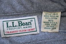 画像4: 80s USA製 L.L.Bean CHAMOIS CLOTH SHIRT 無地 コットン シャモアクロスシャツ グレー 16.5 (4)