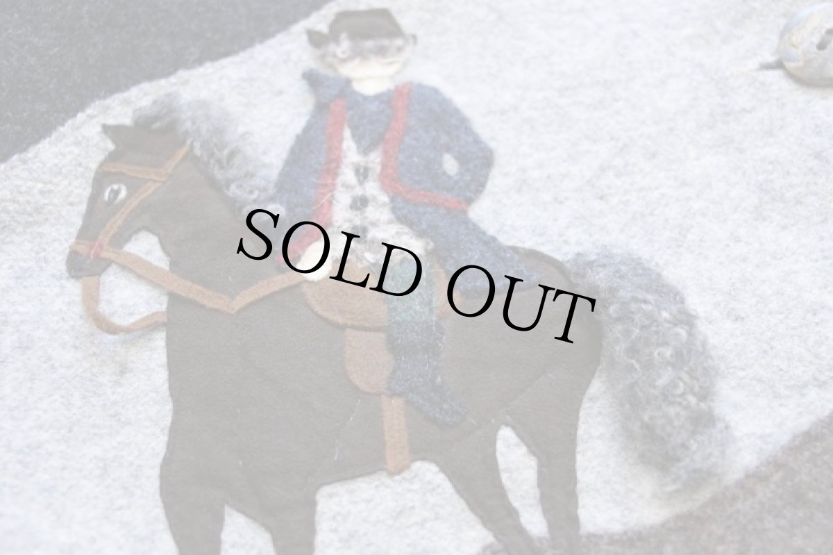 画像5: オーストリア製 GIESSWEIN 乗馬柄 アップリケ アート 鹿角ボタン チロリアン パイル×ボイルドウール ジャケット 44 (5)