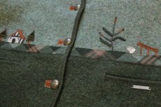 画像5: オーストリア製 GIESSWEIN 風景柄 アップリケ アート ノーカラー チロリアン ボイルドウール ジャケット 40 (5)