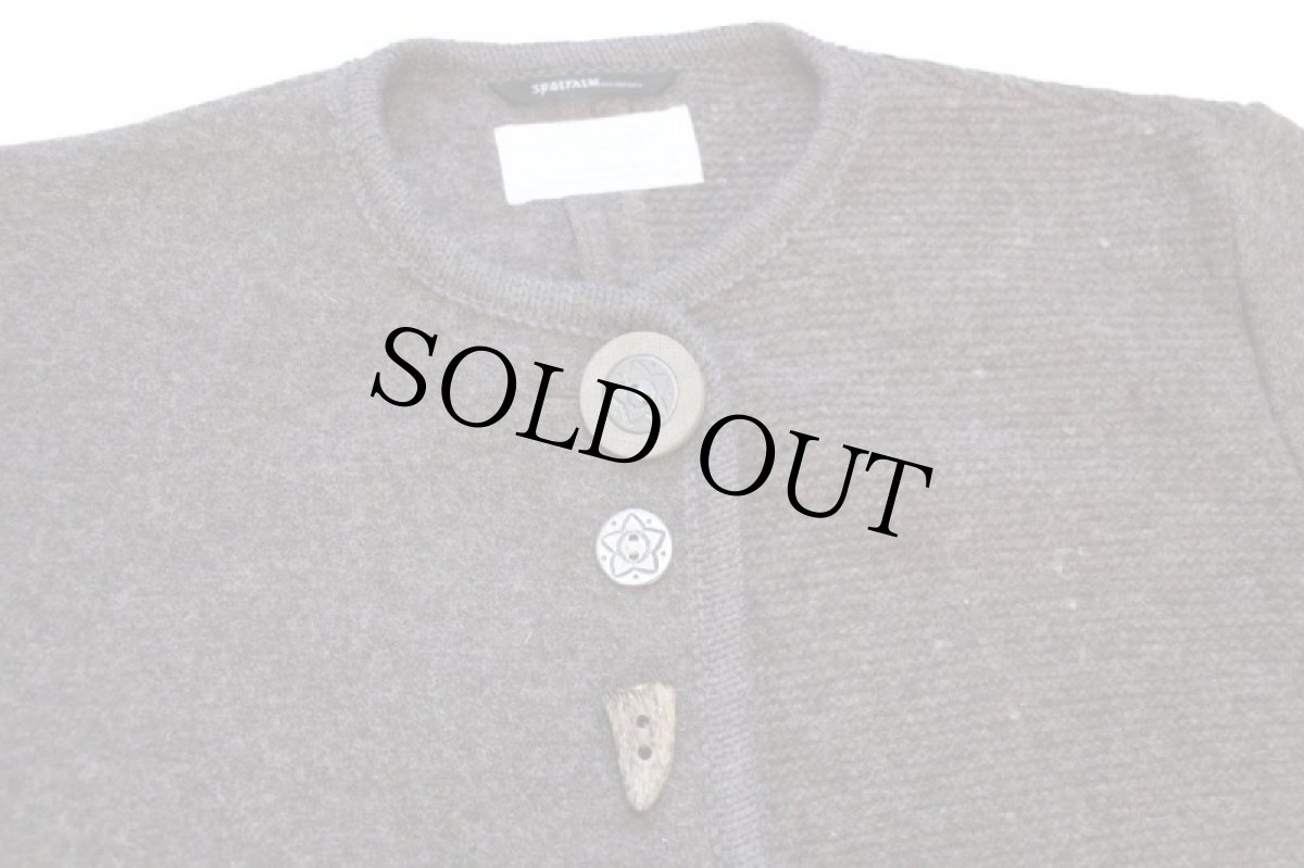 画像3: オーストリア製 SPORTALM パネル切り替え ノーカラー チロリアン ニット×ボイルドウール ジャケット ブラウン (3)