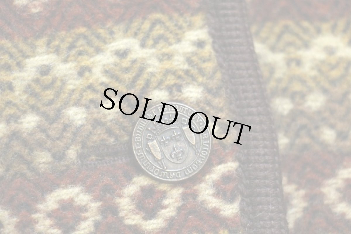 画像6: イタリア製 MERLET フェアアイル柄 リアルファー キルティングライナー チロリアン ウール ブランケットパーカー 44 (6)