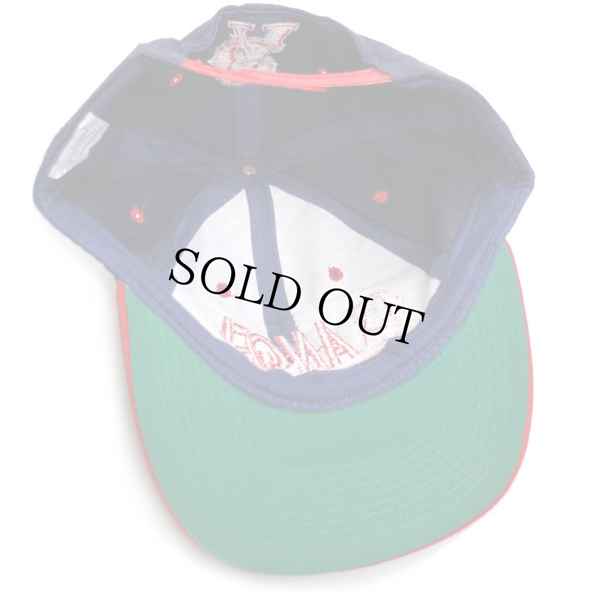 画像4: MBL ANGELS CALIFORNIA 刺繍 ツートン コットン ベースボールキャップ 紺×赤 (4)