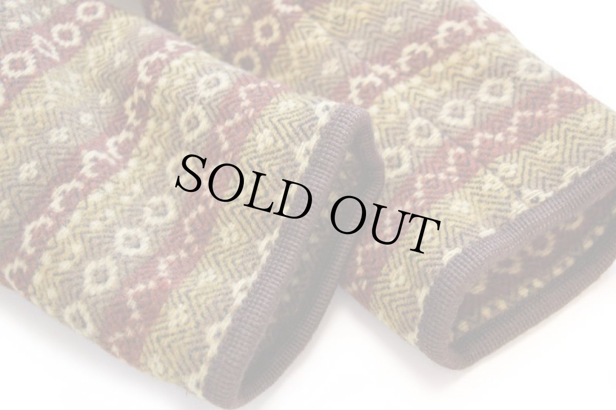 画像8: イタリア製 MERLET フェアアイル柄 リアルファー キルティングライナー チロリアン ウール ブランケットパーカー 44 (8)