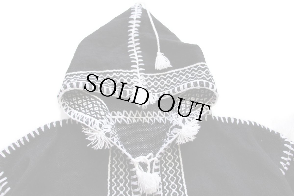 画像3: ハンドメイド フォークロア チロリアン ラグパーカー 黒 (3)