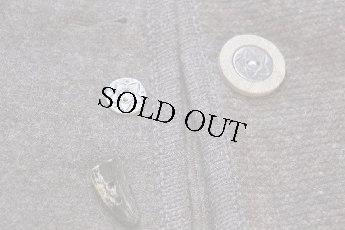 画像5: オーストリア製 SPORTALM パネル切り替え ノーカラー チロリアン ニット×ボイルドウール ジャケット ブラウン (5)