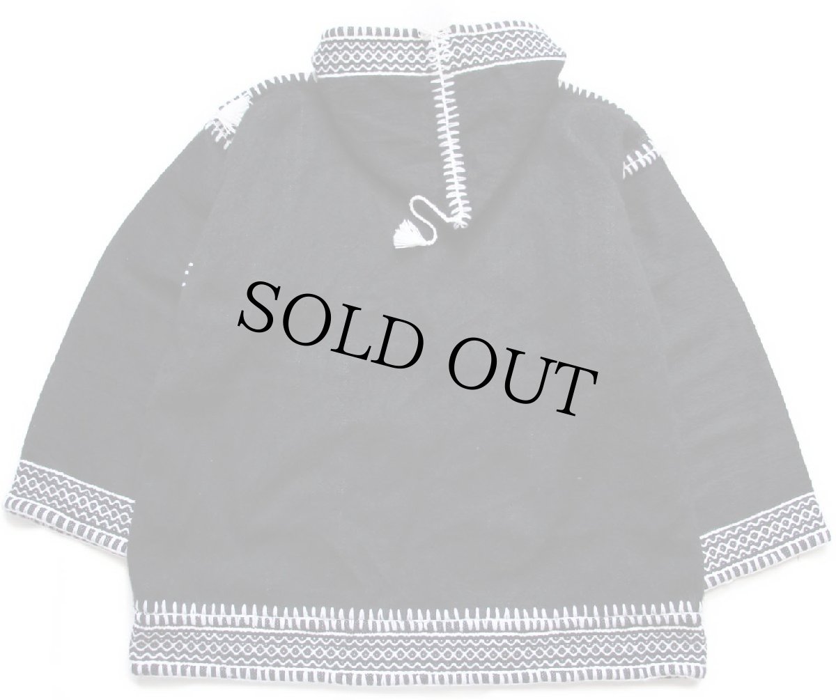 画像2: ハンドメイド フォークロア チロリアン ラグパーカー 黒 (2)