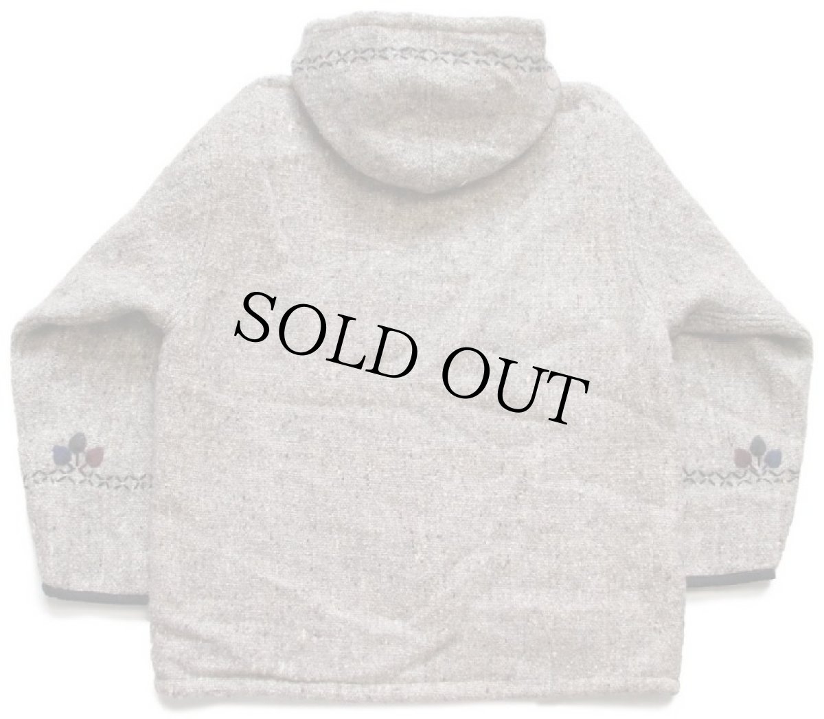 画像2: グアテマラ製 刺繍入り ウール ラグパーカー グレーベージュ ミックス★ジャケット (2)