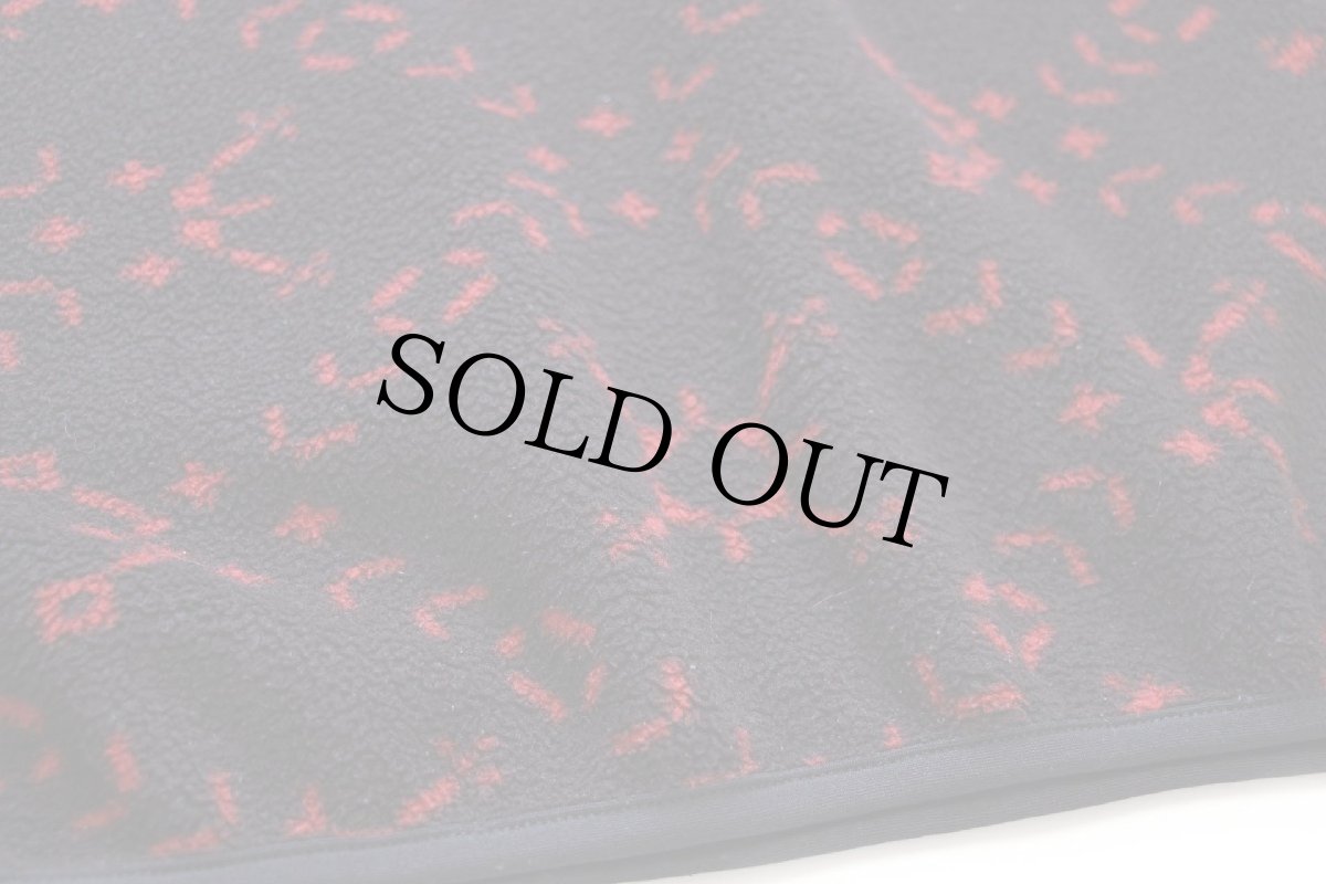 画像6: 90s USA製 patagoniaパタゴニア スノー 総柄 フリース スナップT 黒×赤 S (6)