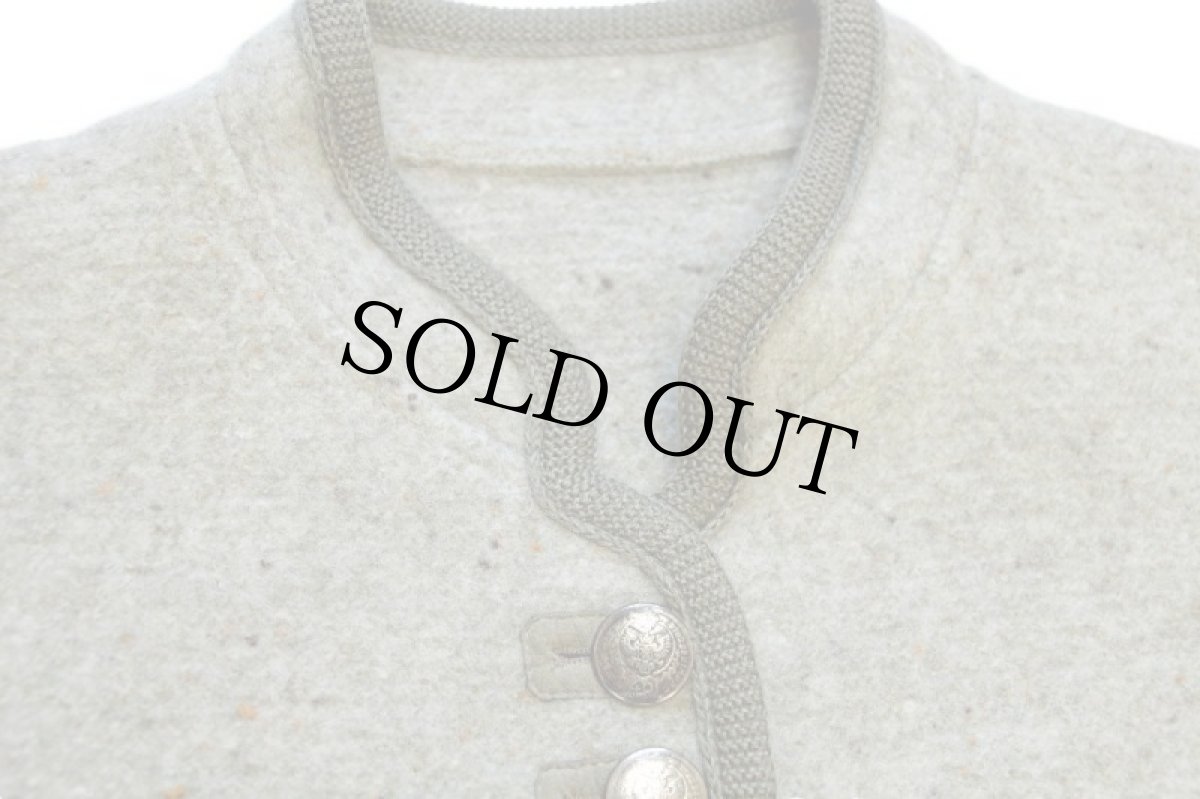 画像3: イタリア製 DOLOMITEN ネップ入り スタンドカラー チロリアン ボイルドウール ジャケット グリーン 50 (3)