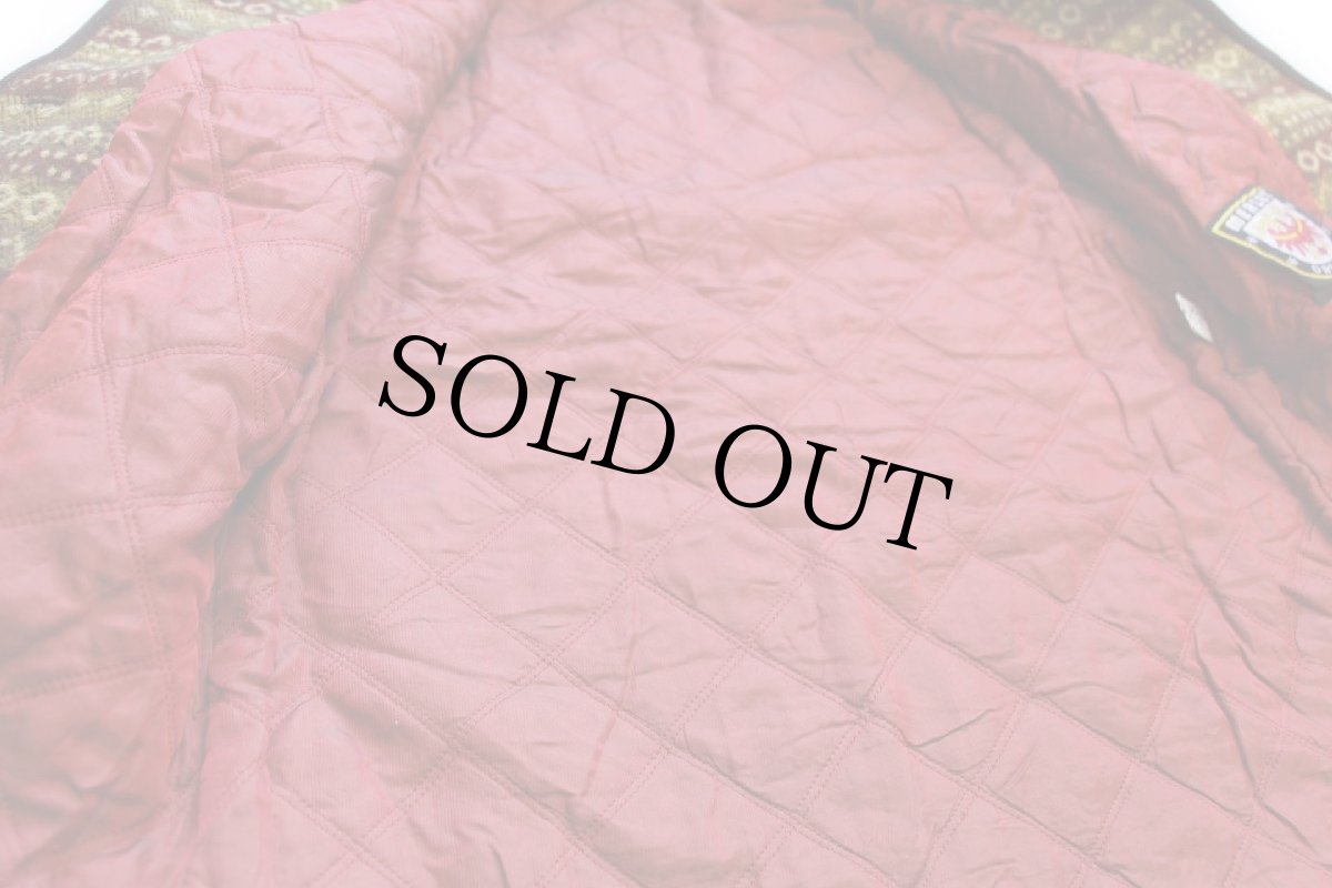 画像5: イタリア製 MERLET フェアアイル柄 リアルファー キルティングライナー チロリアン ウール ブランケットパーカー 44 (5)