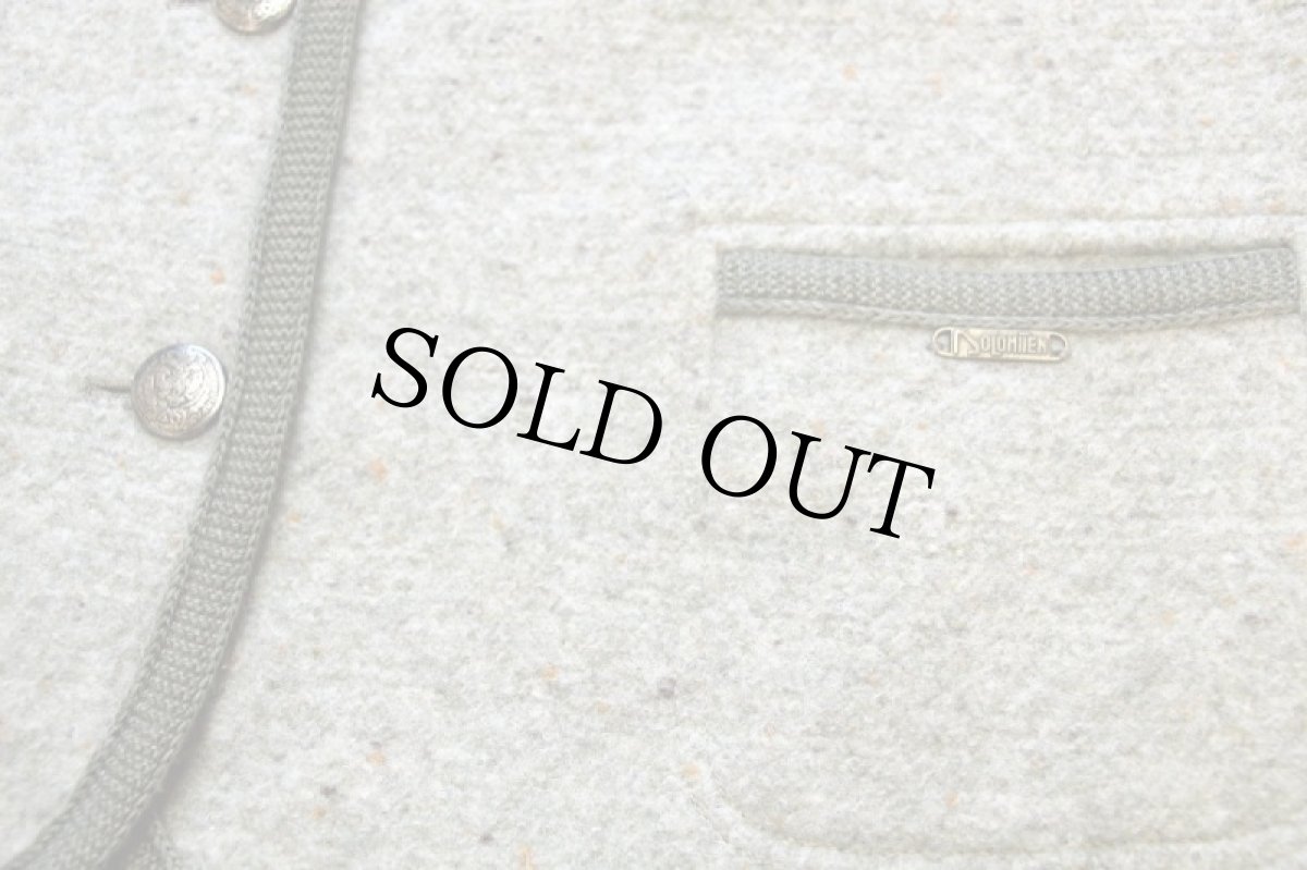 画像5: イタリア製 DOLOMITEN ネップ入り スタンドカラー チロリアン ボイルドウール ジャケット グリーン 50 (5)