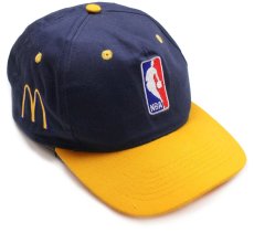 画像1: NBA×McDonald'sマクドナルド ロゴ刺繍 ツートン キャップ 紺×黄 (1)