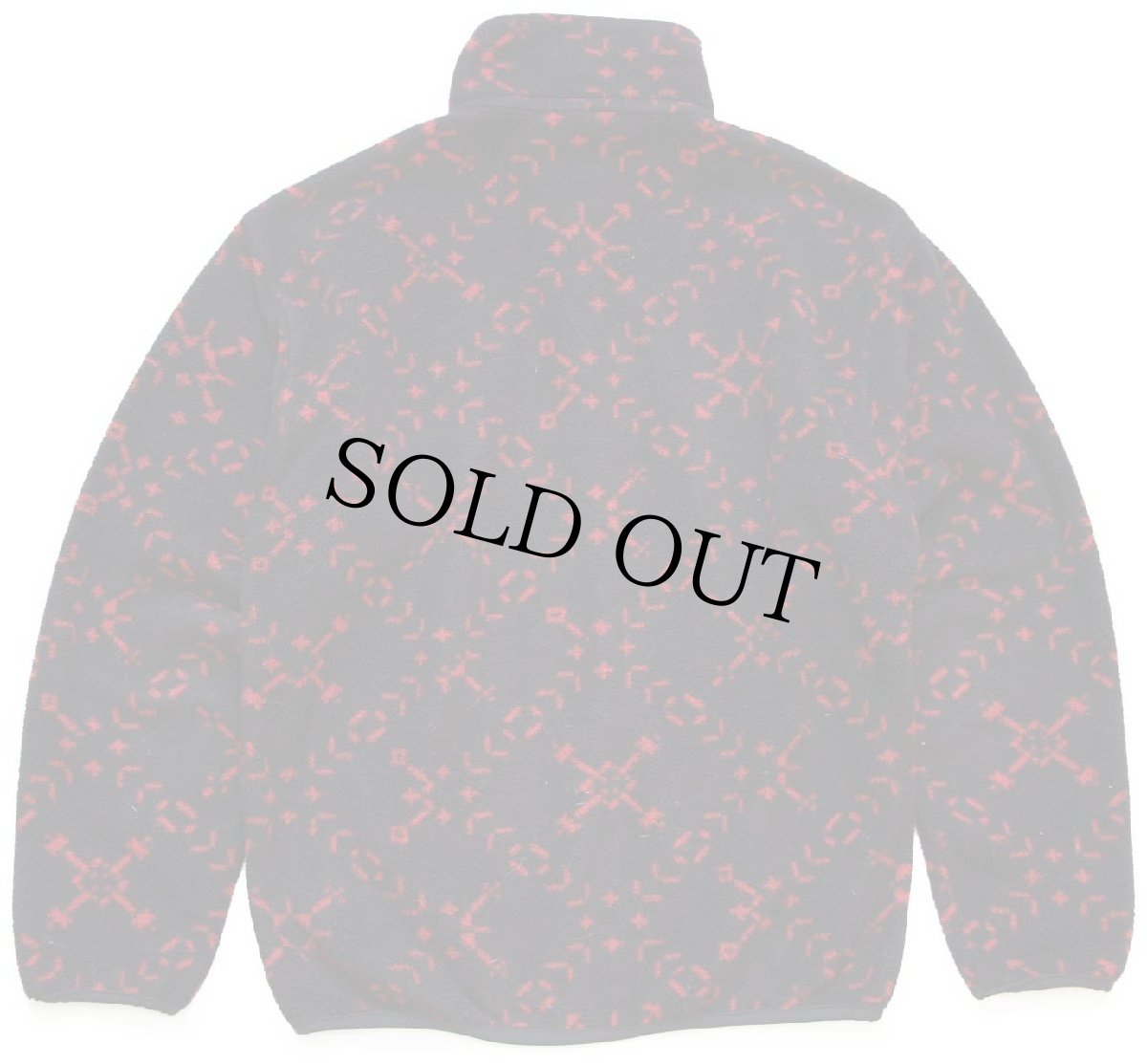 画像2: 90s USA製 patagoniaパタゴニア スノー 総柄 フリース スナップT 黒×赤 S (2)