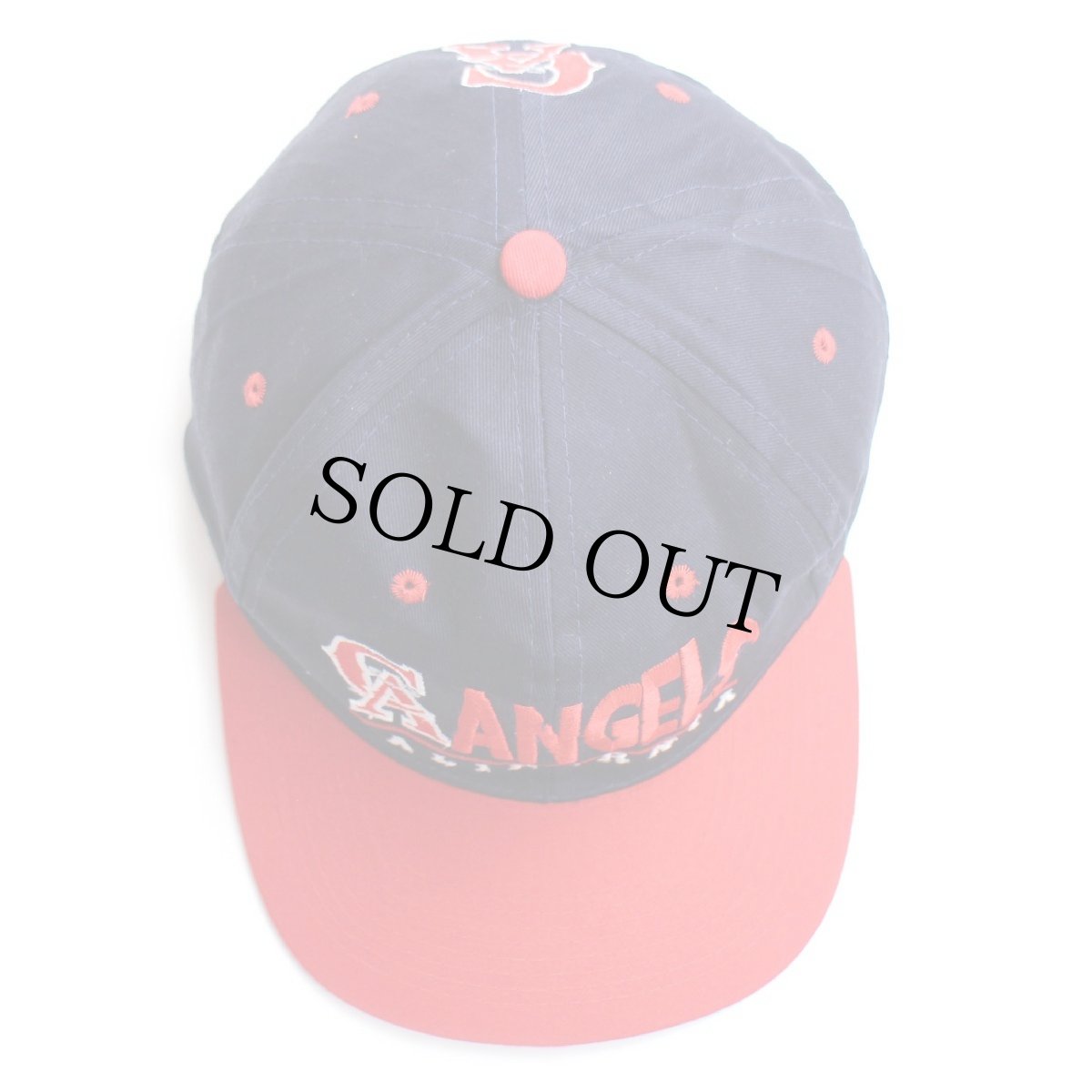 画像3: MBL ANGELS CALIFORNIA 刺繍 ツートン コットン ベースボールキャップ 紺×赤 (3)