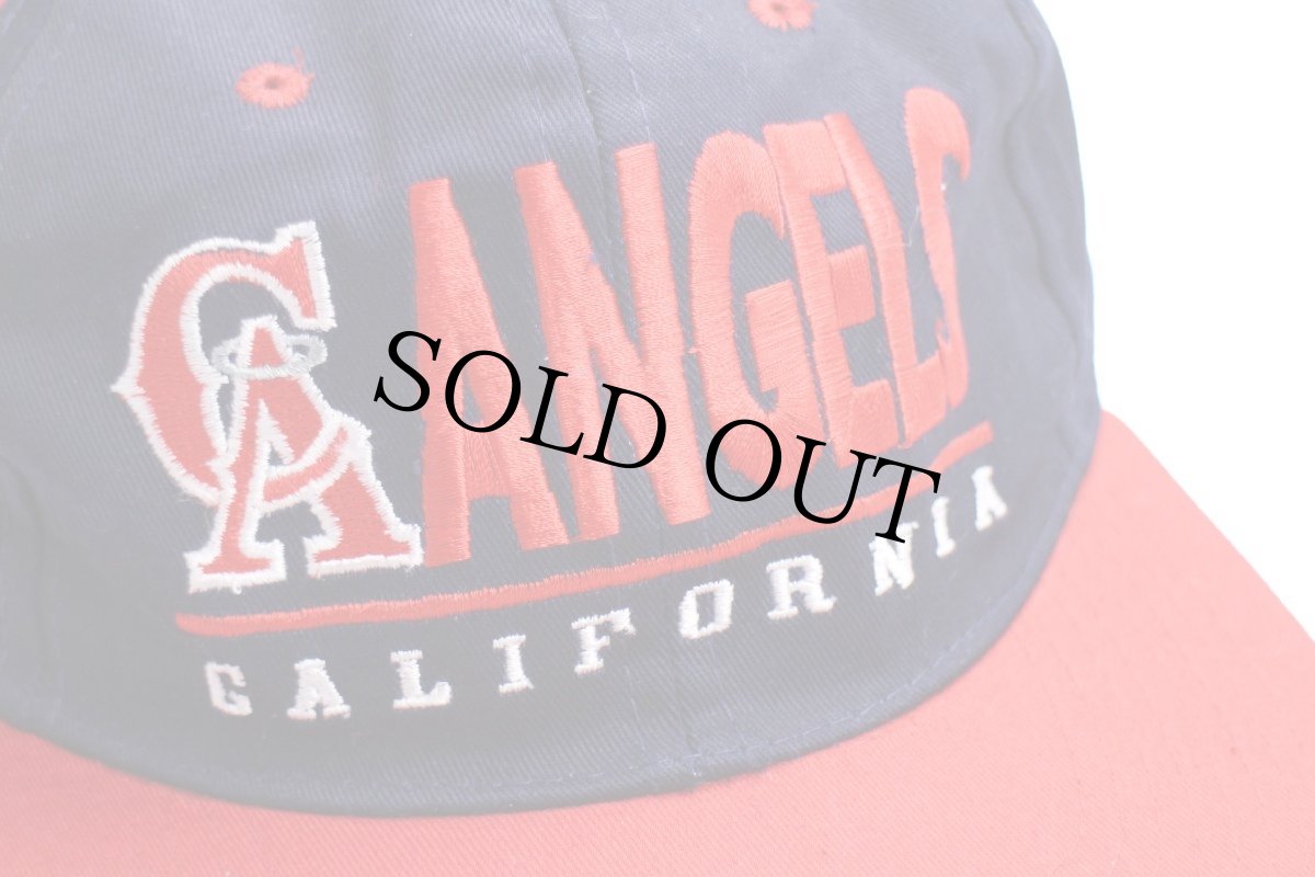 画像5: MBL ANGELS CALIFORNIA 刺繍 ツートン コットン ベースボールキャップ 紺×赤 (5)