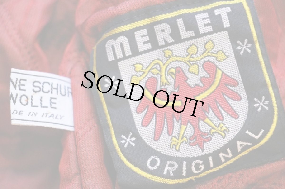 画像4: イタリア製 MERLET フェアアイル柄 リアルファー キルティングライナー チロリアン ウール ブランケットパーカー 44 (4)