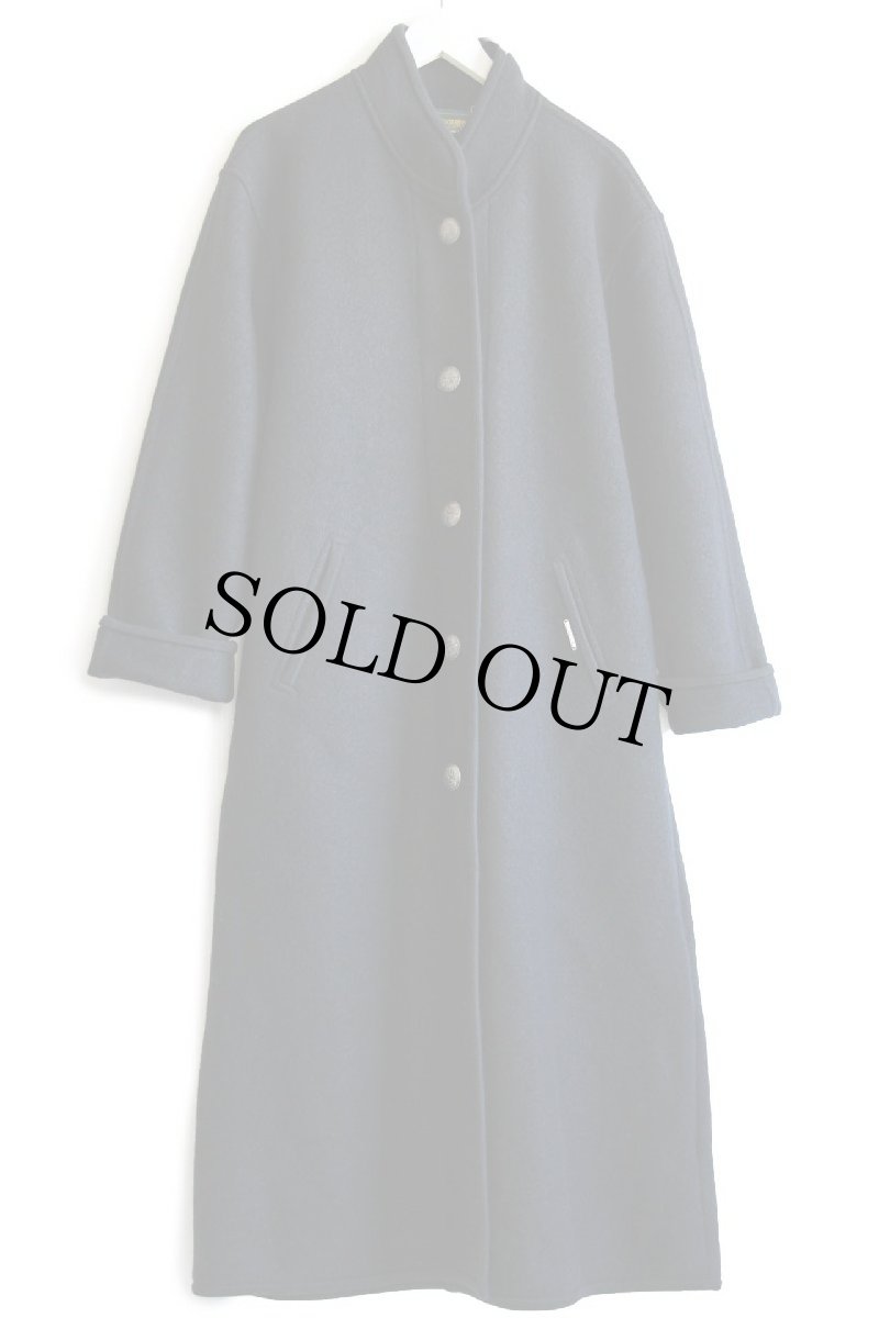 画像2: オーストリア製 GEIGER スタンドカラー チロリアン ロング ボイルドウール コート 黒 34 (2)